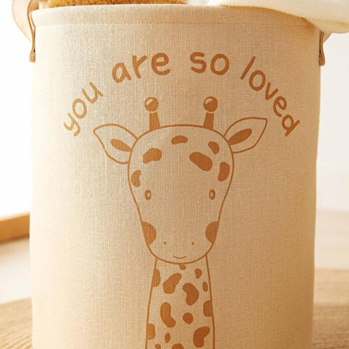 Ocean Home Textile 2'li Çocuk Odası Sevimli Hayvanlar Çocuk Odası Jüt Keten Kumaş Oyuncak Sepet Seti 33 X 40 Cm