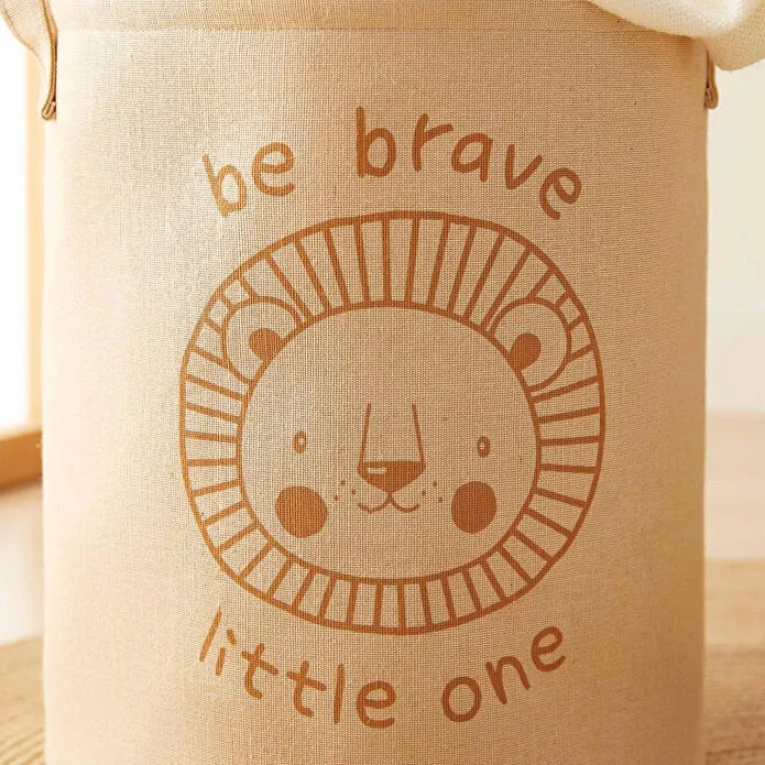 Ocean Home Textile 2'li Çocuk Odası Sevimli Hayvanlar Çocuk Odası Jüt Keten Kumaş Oyuncak Sepet Seti 33 X 40 Cm