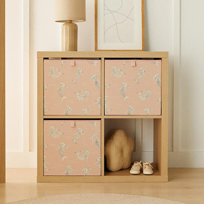 Ocean Home Textile 3'lü Çocuk Odası Deniz Kızı Kutu Set 33 X 30 X 33 Cm