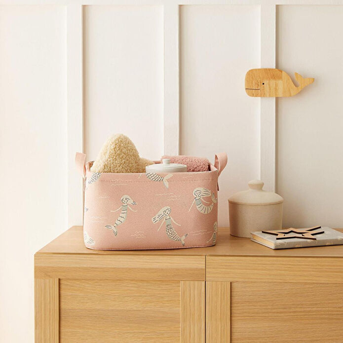 Ocean Home Textile Çocuk Odası Deniz Kızı Sepet 30 X 21 X 18 Cm