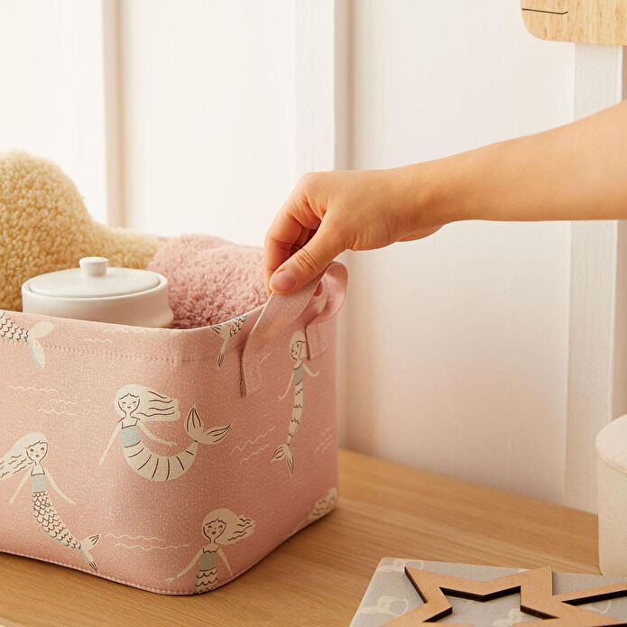 Ocean Home Textile Çocuk Odası Deniz Kızı Sepet 30 X 21 X 18 Cm