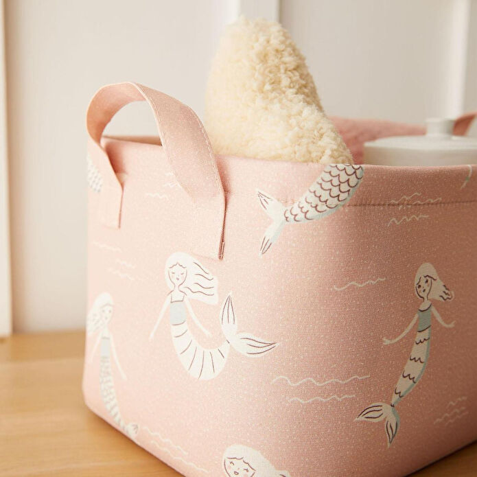 Ocean Home Textile Çocuk Odası Deniz Kızı Sepet 30 X 21 X 18 Cm