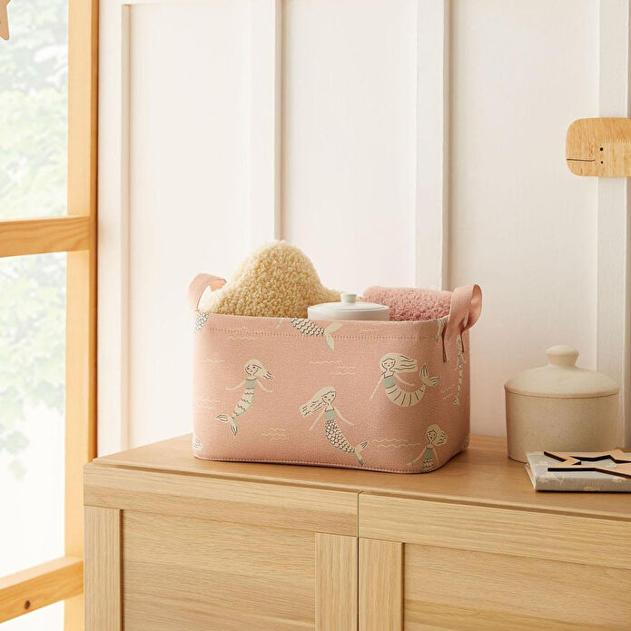 Ocean Home Textile Çocuk Odası Deniz Kızı Sepet 30 X 21 X 18 Cm
