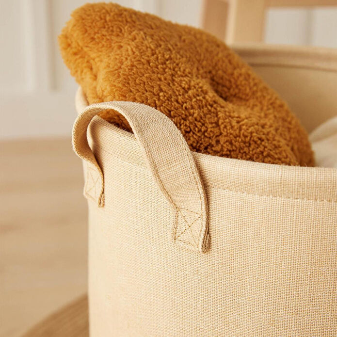 Ocean Home Textile Çocuk Odası Sevimli Zürafa Jüt Keten Kumaş Oyuncak Sepeti 33 X 40 Cm