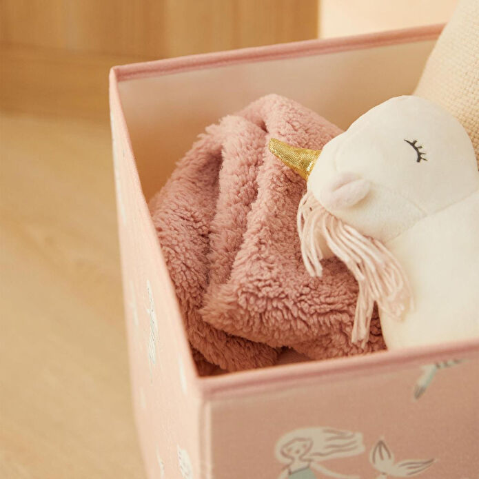 Ocean Home Textile Çocuk Odası Deniz Kızı Kutu 33 X 30 X 33 Cm