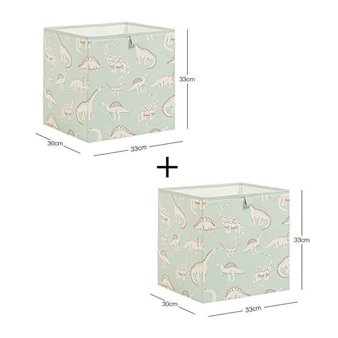 Ocean Home Textile 2'li Çocuk Odası Dinozor Kutu Set 33 X 30 X 33 Cm