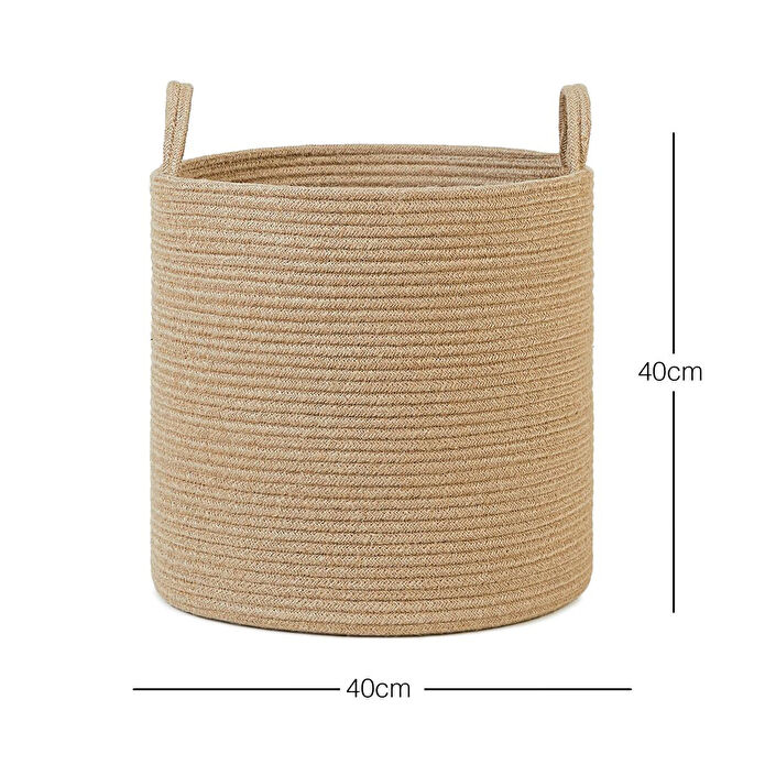 Ocean Home Textile Jüt Halat Sepet 40 X 40 Cm