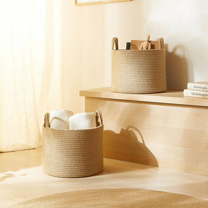 Ocean Home Textile 2'li Jüt Halat Sepet Set 35 X 27 Cm