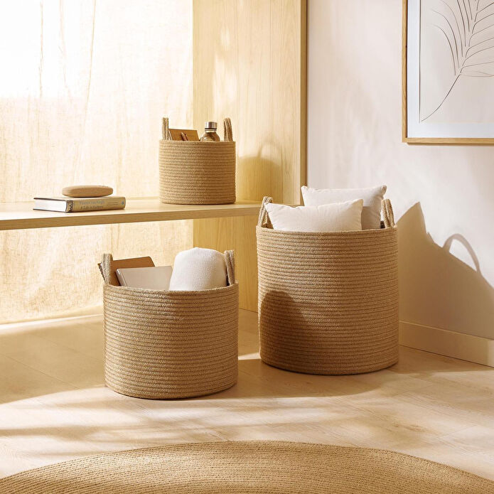 Ocean Home Textile 2'li Jüt Halat Sepet Set 26 X 22 / 35 X 27 Cm