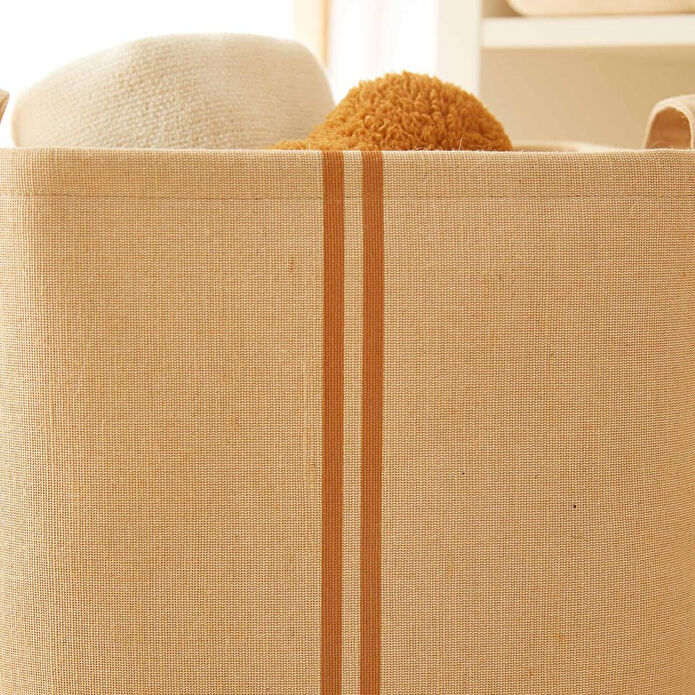 Ocean Home Textile 2'li Çocuk Odası Jüt Keten Kumaş Sepet Set 30 X 30 X 30 Cm