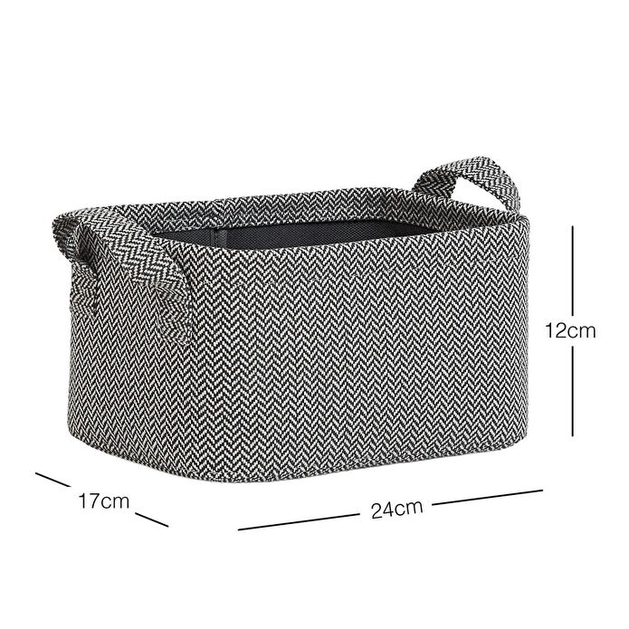 Ocean Home Textile Antrasit Renk Dokulu Kumaş Sepet 24 X 17 X 12 Cm