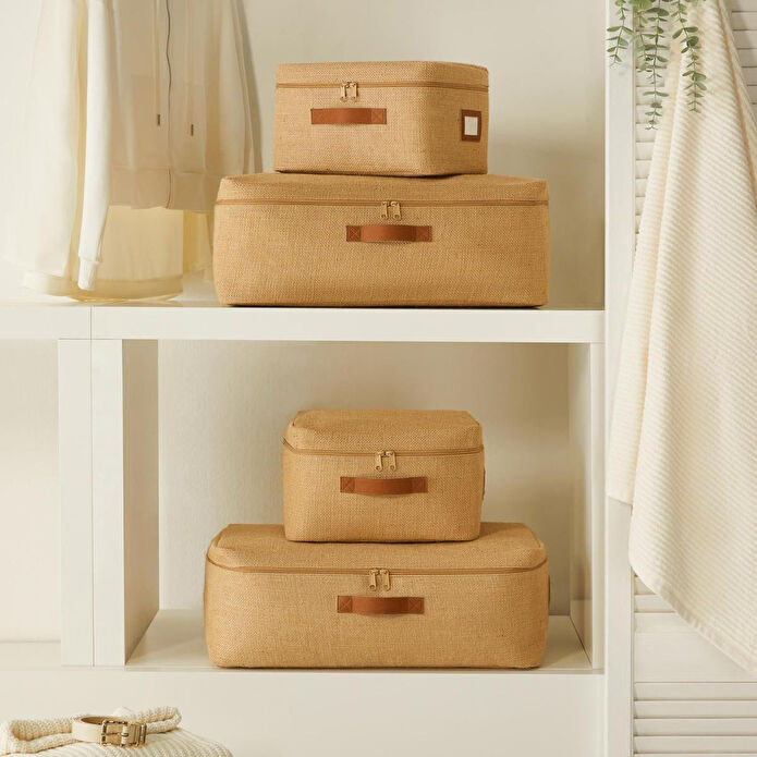 Ocean Home Textile 4'lü Jüt Hurç Set 2 Adet 30 X 22 X 18 / 2 Adet 52 X 28 X 21 Cm