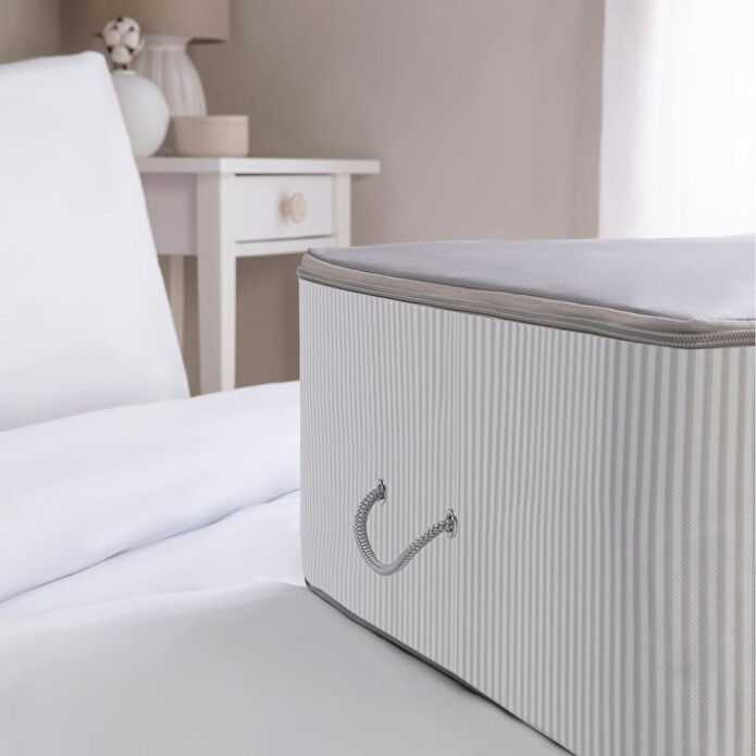 Ocean Home Textile Mega Boy Gri Çizgili Stuff & Things Baza Altı Hurç 74 X 46 X 22 Cm