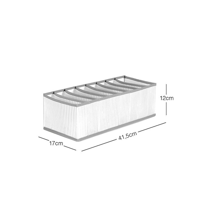 Ocean Home Textile 8 Bölmeli Gri Çizgili Çekmece Düzenleyici 17 X 41,5 X 12 Cm