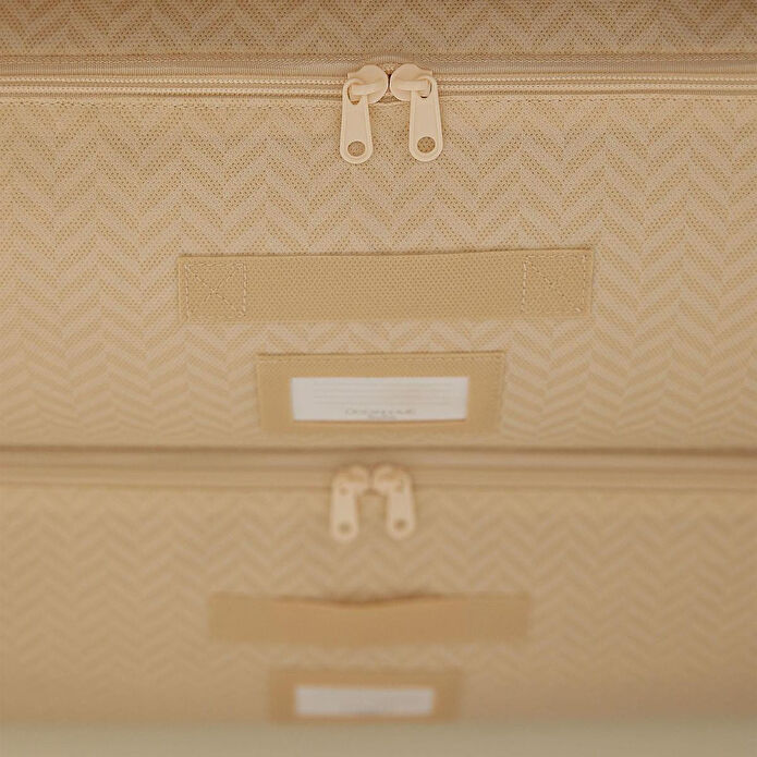 Ocean Home Textile 3'lü Mega Boy Bej Balıksırtı Baza Altı Hurç Set 74 X 46 X 22 Cm