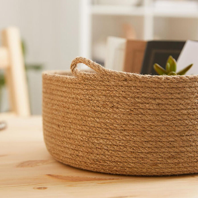 Ocean Home Textile Jüt Halat Sepet 30 X 12 Cm