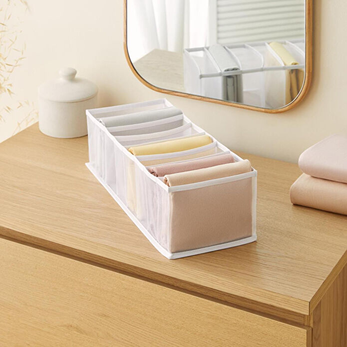 Ocean Home Textile 8 Bölmeli Beyaz Renk File Çekmece Düzenleyici 17 X 41,5 X 12 Cm