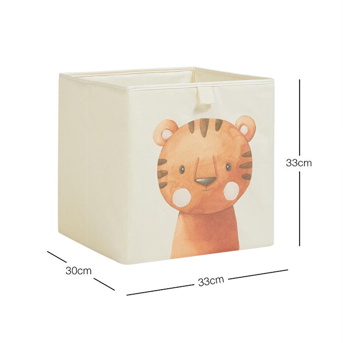 Ocean Home Textile Çocuk Odası Sevimli Kaplan Kutu 33 X 30 X 33 Cm
