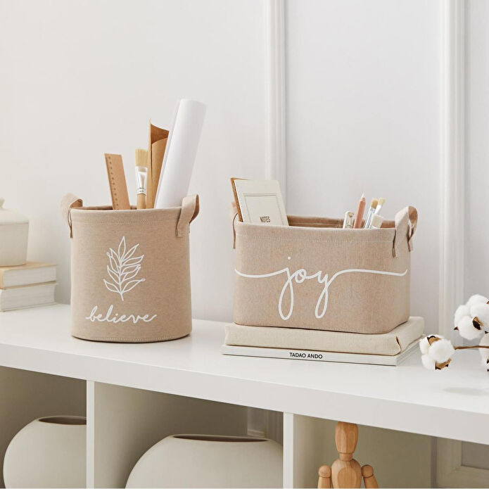 Ocean Home Textile 2'li Bej Renk Sepet Set