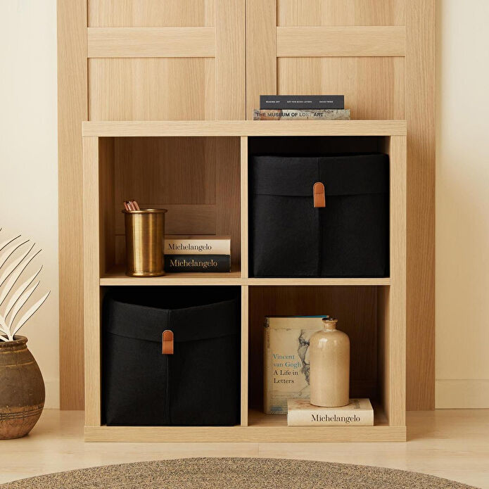 Ocean Home Textile Siyah Renk Keçe Sepet 30 X 30 X 30 Cm