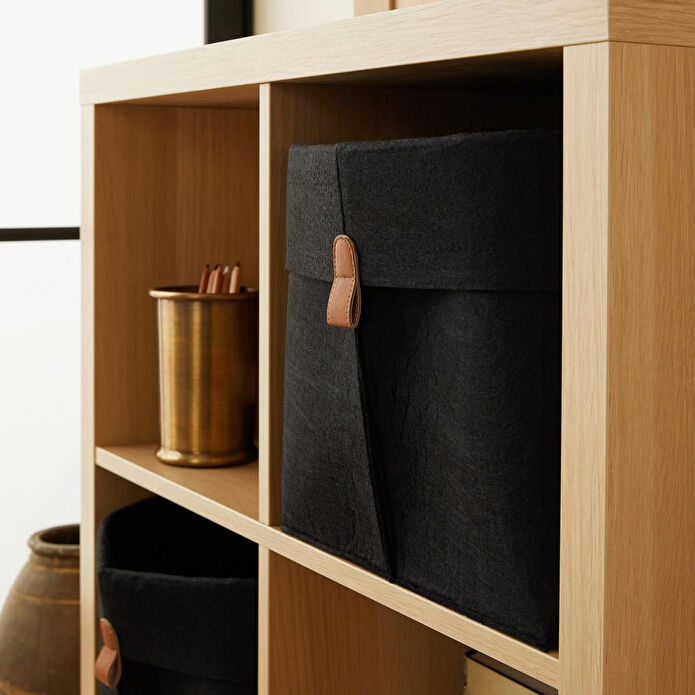 Ocean Home Textile Siyah Renk Keçe Sepet 30 X 30 X 30 Cm