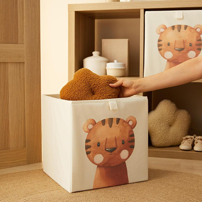 Ocean Home Textile 2'li Çocuk Odası Sevimli Kaplan Kutu Set 33 X 30 X 33 Cm