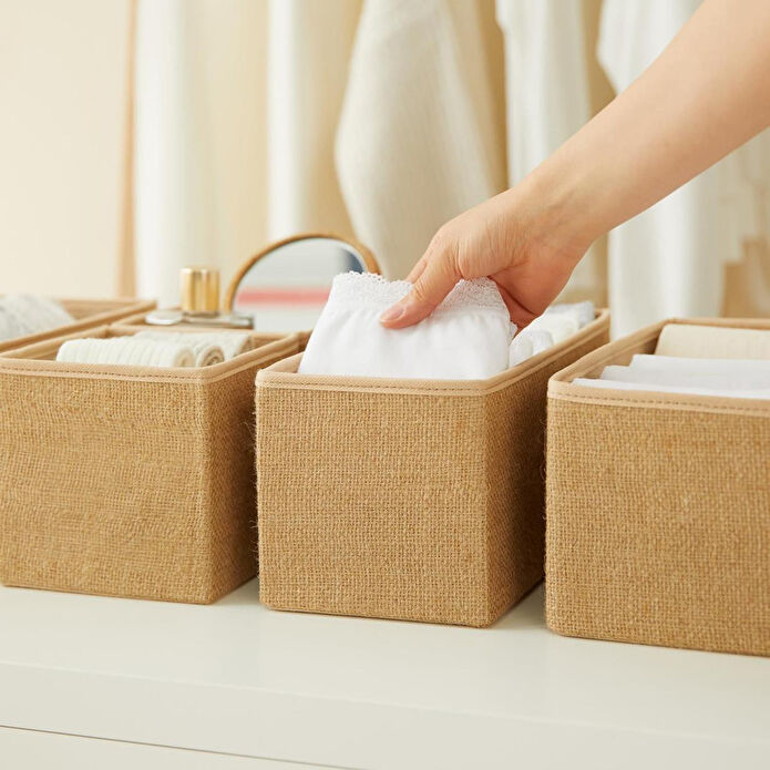 Ocean Home Textile 6'lı Jüt Çekmece İçi Düzenleyici Kutu 2 Adet 28 X 28 X 13 / 2 Adet 28 X 13 X 13 / 2 Adet 14 X 14 X 13 Cm