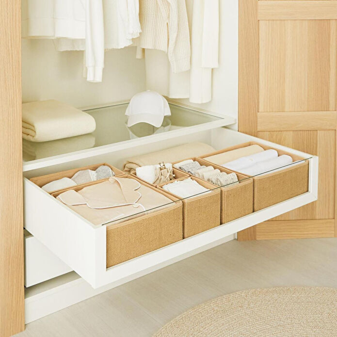 Ocean Home Textile 6'lı Jüt Çekmece İçi Düzenleyici Kutu 2 Adet 28 X 28 X 13 / 2 Adet 28 X 13 X 13 / 2 Adet 14 X 14 X 13 Cm