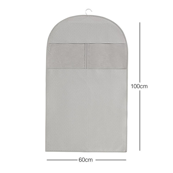 Ocean Home Textile Gri Balıksırtı Elbise Kılıfı 60 X 100 Cm