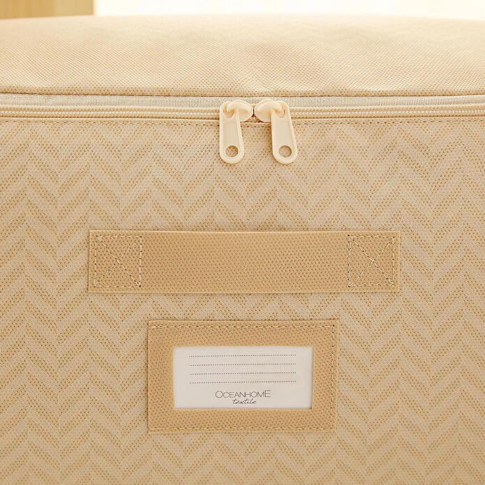 Ocean Home Textile Orta Boy Bej Balıksırtı Hurç 52 X 28 X 21 Cm