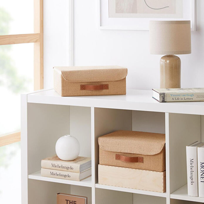 Ocean Home Textile 2'li Jüt Kapaklı Kutu Set 30 X 23 X 11 Cm