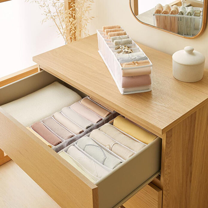 Ocean Home Textile 3'lü Bölmeli Beyaz Renk File Çekmece İçi Düzenleyici Set