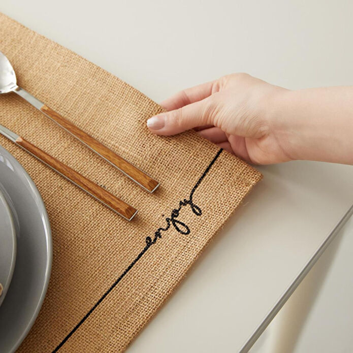 Ocean Home Textile 6'lı Enjoy Jüt Amerikan Servis Seti 45 X 35 Cm