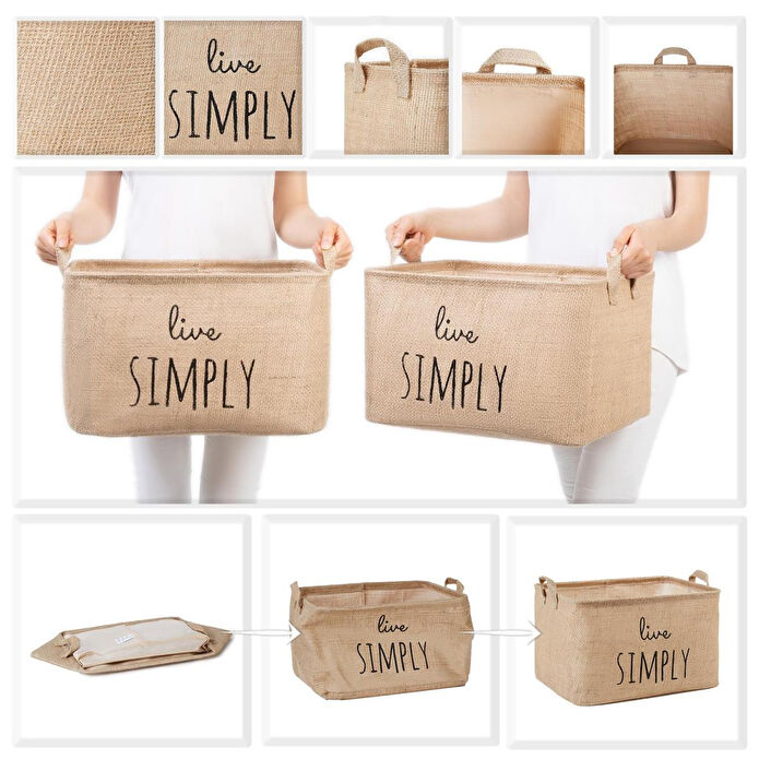 Ocean Home Textile Live Simply Jüt Sepet 42 X 31 X 25 Cm