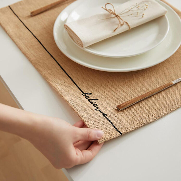 Ocean Home Textile 6'lı Believe Jüt Amerikan Servis Seti 45 X 35 Cm