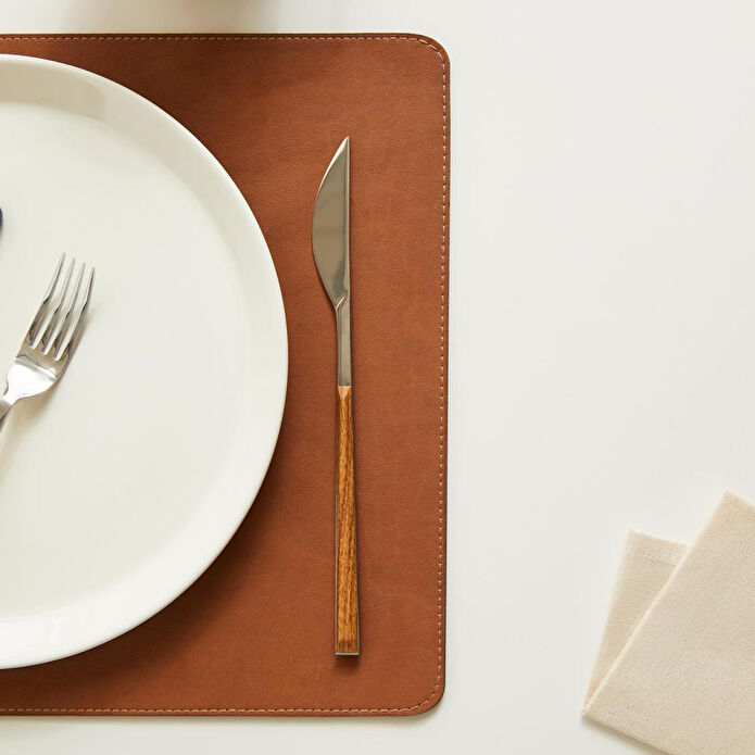 Ocean Home Textile 2'li Taba Renk Deri Amerikan Servis 40 X 30 Cm