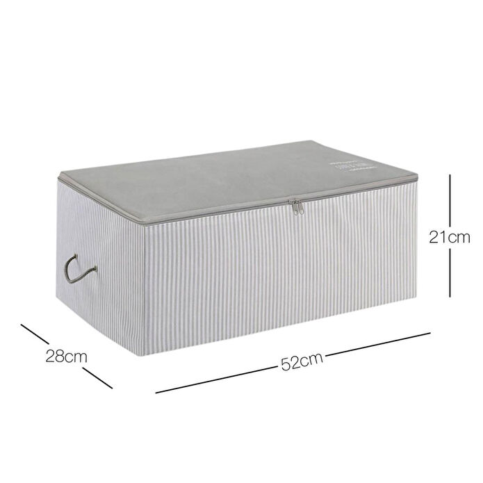 Ocean Home Textile Orta Boy Gri Çizgili Stuff & Things Hurç 52 X 28 X 21 Cm