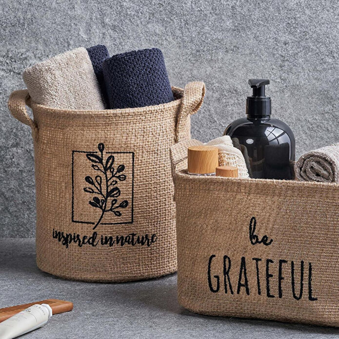 Ocean Home Textile Inspred In Nature Jüt Sepet 20 X 20 Cm