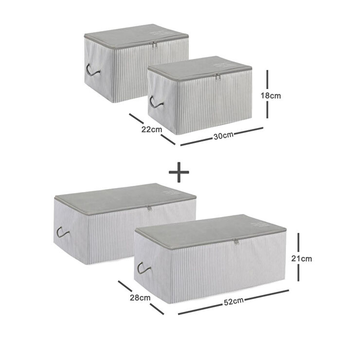 Ocean Home Textile 4'lü Gri Renk Stuff & Things Hurç Set