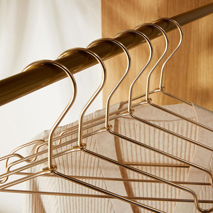 Ocean Home Textile 12'li Altın Renk Metal Giysi Askısı 22 X 41 X 0.4 Cm
