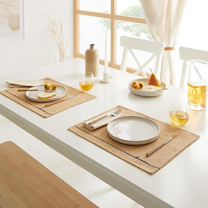 Ocean Home Textile 6'lı Dream Jüt Amerikan Servis Seti 45 X 35 Cm