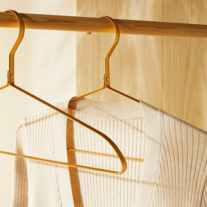 Ocean Home Textile 2'li Altın Renk Metal Giysi Askısı 21.5 X 42 X 1 Cm