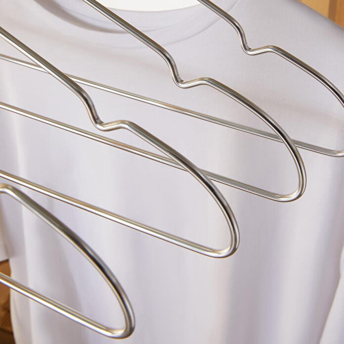 Ocean Home Textile 12'li Gümüş Renk Metal Giysi Askısı 22 X 41 X 0.4 Cm