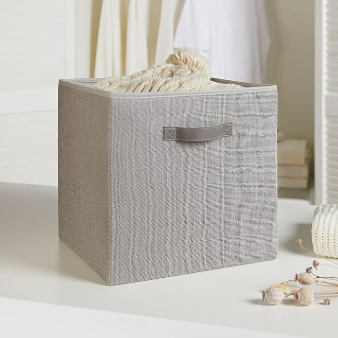 Ocean Home Textile Gri Renk Jüt Kutu 33 X 30 X 33 Cm