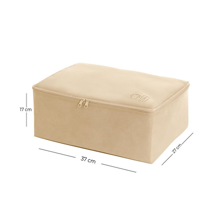 Ocean Home Textile 3'lü Bej Renk Bavul İçi Düzenleyici Set