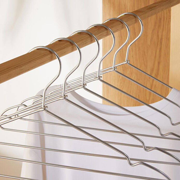 Ocean Home Textile 6'lı Gümüş Renk Metal Giysi Askısı 22 X 41 X 0.4 Cm