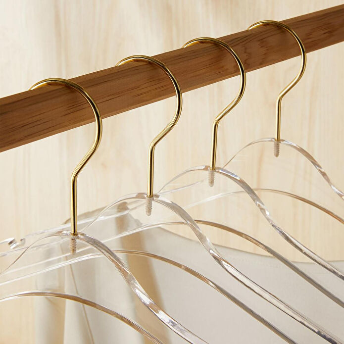 Ocean Home Textile 8'li Şeffaf Akrilik Giysi Askısı 21.5 X 38.5 X 1 Cm