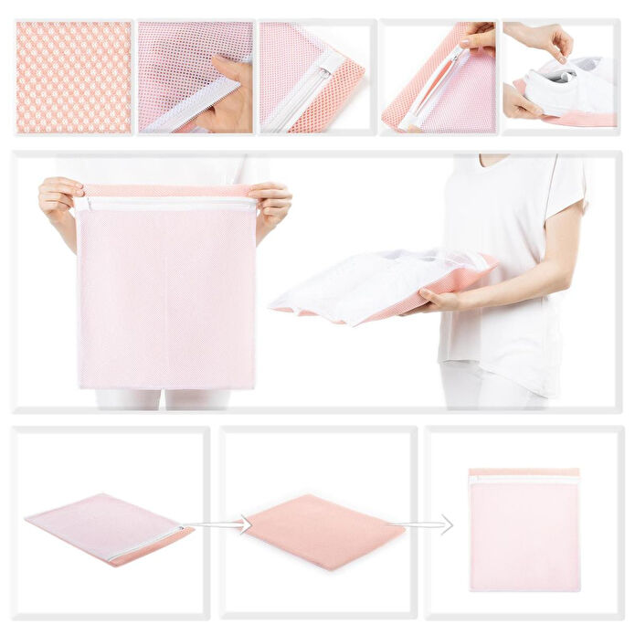 Ocean Home Textile 3'lü Pembe Renk Ayakkabı Yıkama Filesi Set