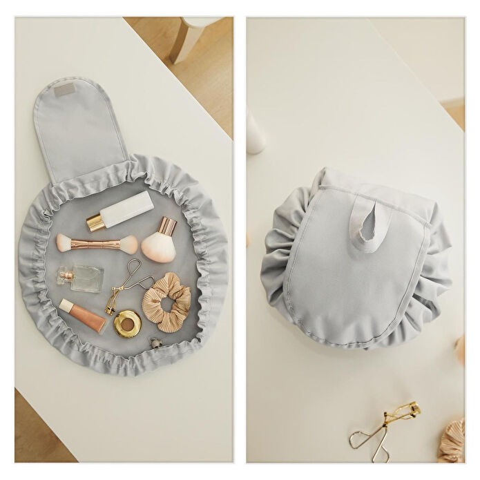 Ocean Home Textile Fonksiyonel Su İtici Leke Tutmaz Kumaş Düzenleyici Seyahat Tipi Makyaj Çantası Ø 50 Cm