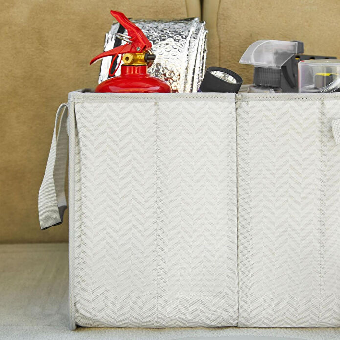 Ocean Home Textile Araç İçi Gri Balıksırtı Bagaj Düzenleyici 31 X 36 X 27 Cm